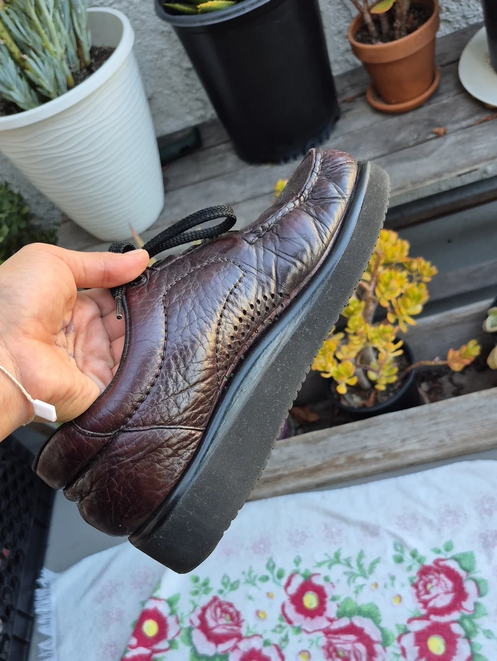 SAS Brown Maroon Leather Shoes